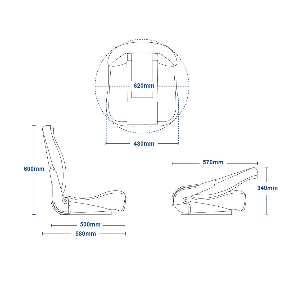 CP48 High Back Folding Helm Seat